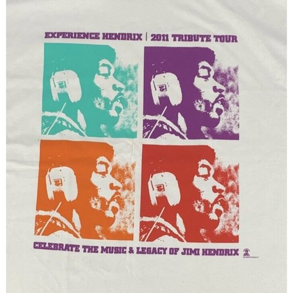Men's Experience Hendrix 2011 Tribute Tour SS T-Shirt White 2XL NOS - Picture 2 of 5